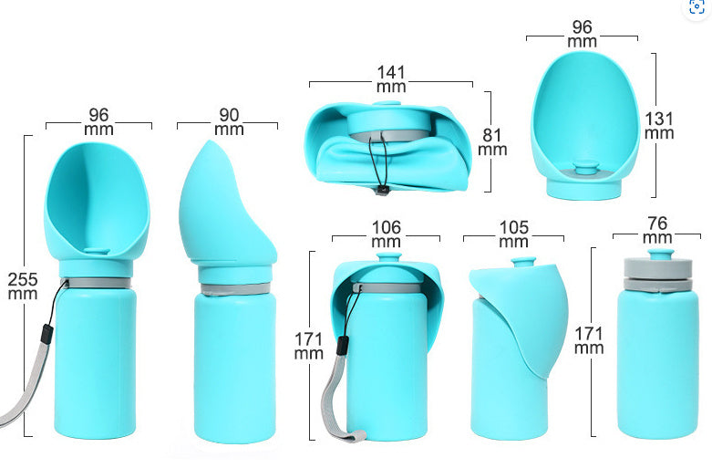 HKM-227027 Portable Folding Silicone Pet Water Bottle for Dogs and Cats - Leak-Proof Travel Cup, 550ml Capacity