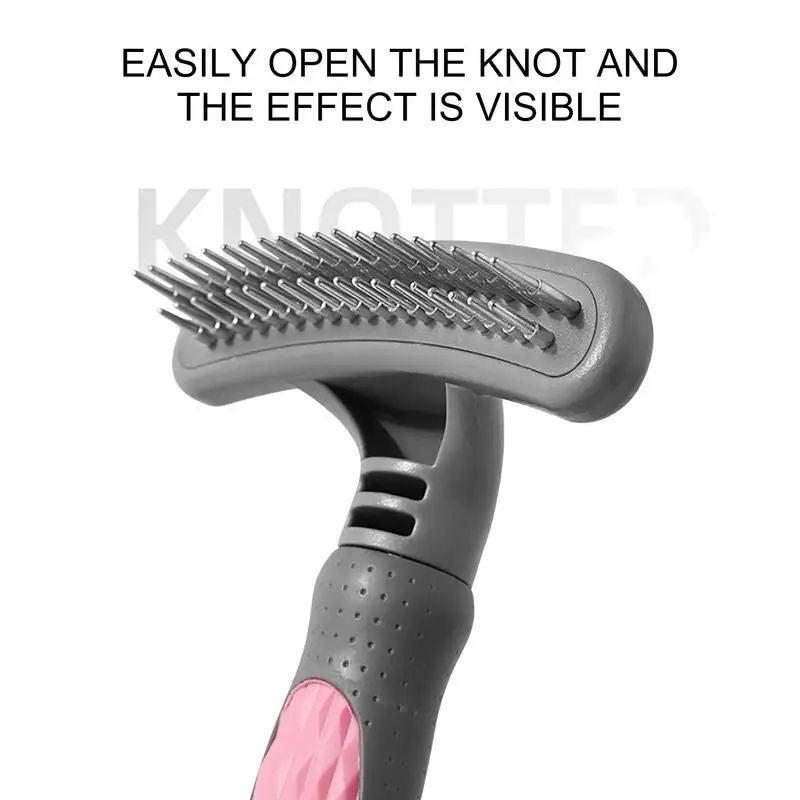 HKM-000851 Grooming Comb for Pets - Ergonomic Hair Removal Tool for Cats and Dogs, Rustproof Stainless Steel and ABS Design