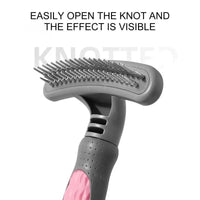 HKM-000851 Grooming Comb for Pets - Ergonomic Hair Removal Tool for Cats and Dogs, Rustproof Stainless Steel and ABS Design