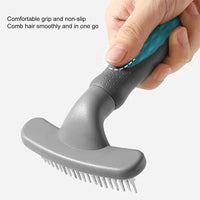 HKM-000851 Grooming Comb for Pets - Ergonomic Hair Removal Tool for Cats and Dogs, Rustproof Stainless Steel and ABS Design