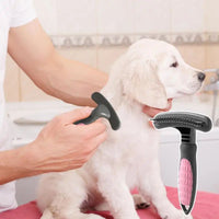 HKM-000851 Grooming Comb for Pets - Ergonomic Hair Removal Tool for Cats and Dogs, Rustproof Stainless Steel and ABS Design