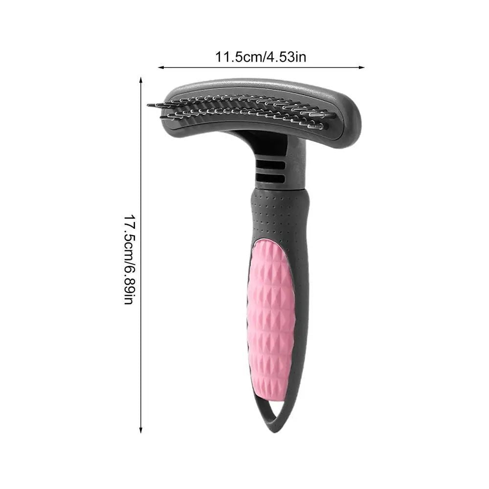 HKM-000851 Grooming Comb for Pets - Ergonomic Hair Removal Tool for Cats and Dogs, Rustproof Stainless Steel and ABS Design