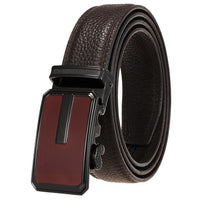 HKM-643667 Automatic Buckle Leather Belt for Men - Adjustable Fit, Premium Quality Craftsmanship