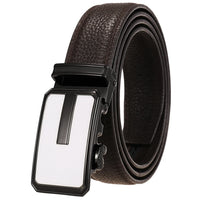 HKM-643667 Automatic Buckle Leather Belt for Men - Adjustable Fit, Premium Quality Craftsmanship