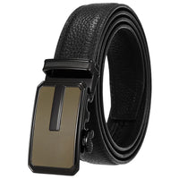 HKM-643667 Automatic Buckle Leather Belt for Men - Adjustable Fit, Premium Quality Craftsmanship