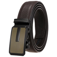 HKM-643667 Automatic Buckle Leather Belt for Men - Adjustable Fit, Premium Quality Craftsmanship