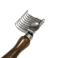 HKM-523987 Walnut Knot Comb for Pets - Stainless Steel Grooming Tool (15.2cm x 4cm)