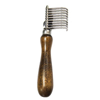 HKM-523987 Walnut Knot Comb for Pets - Stainless Steel Grooming Tool (15.2cm x 4cm)