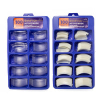 HKM-154067 Nail Patches Assortment in Transparent and Natural Art Nail Boxes - Ten Sizes Available