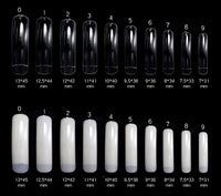 HKM-154067 Nail Patches Assortment in Transparent and Natural Art Nail Boxes - Ten Sizes Available