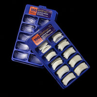 HKM-154067 Nail Patches Assortment in Transparent and Natural Art Nail Boxes - Ten Sizes Available