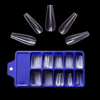 HKM-154067 Nail Patches Assortment in Transparent and Natural Art Nail Boxes - Ten Sizes Available