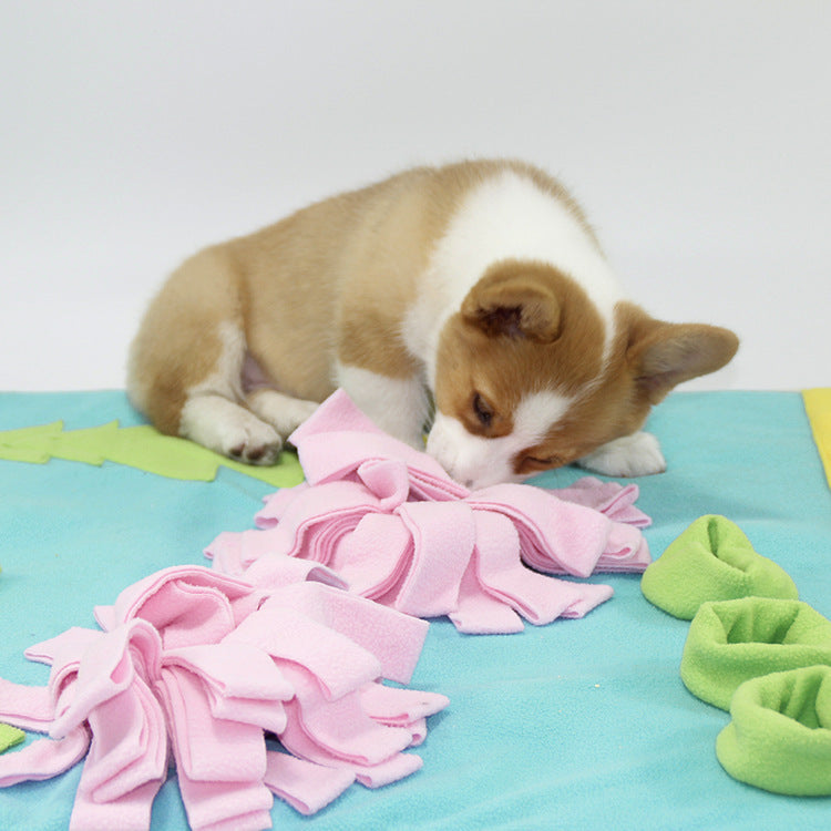 HKM-835155 Slow Food Interactive Puzzle Mat for Dogs - Engaging Foraging Training Blanket