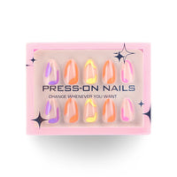 HKM-251219 Colorful Short Almond Nail Set for Women - GD27