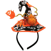 HKM-503251 Multicolor Spider Witch Hat Headband - Halloween Hair Accessory with Bat and Ghost Props