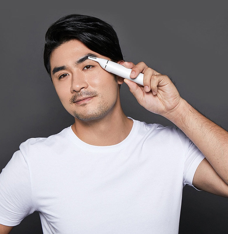 HKM-497491 Portable Electric Ear Nose Eyebrow Hair Trimmer - Waterproof Mini Shaver with High-Speed Motor and Sharp Cutter Head