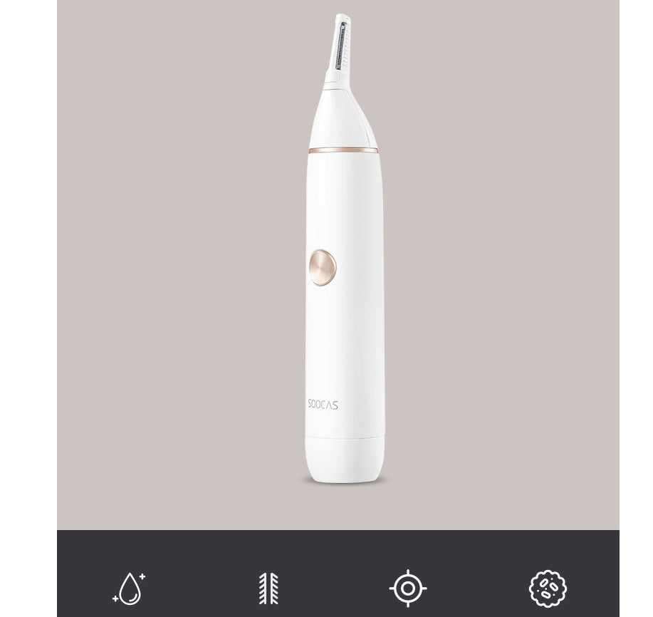 HKM-497491 Portable Electric Ear Nose Eyebrow Hair Trimmer - Waterproof Mini Shaver with High-Speed Motor and Sharp Cutter Head