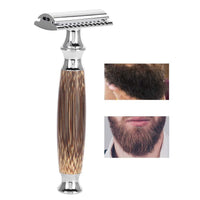 HKM-168147 Long Bamboo Handle Double Edged Safety Razor for a Smooth Shave