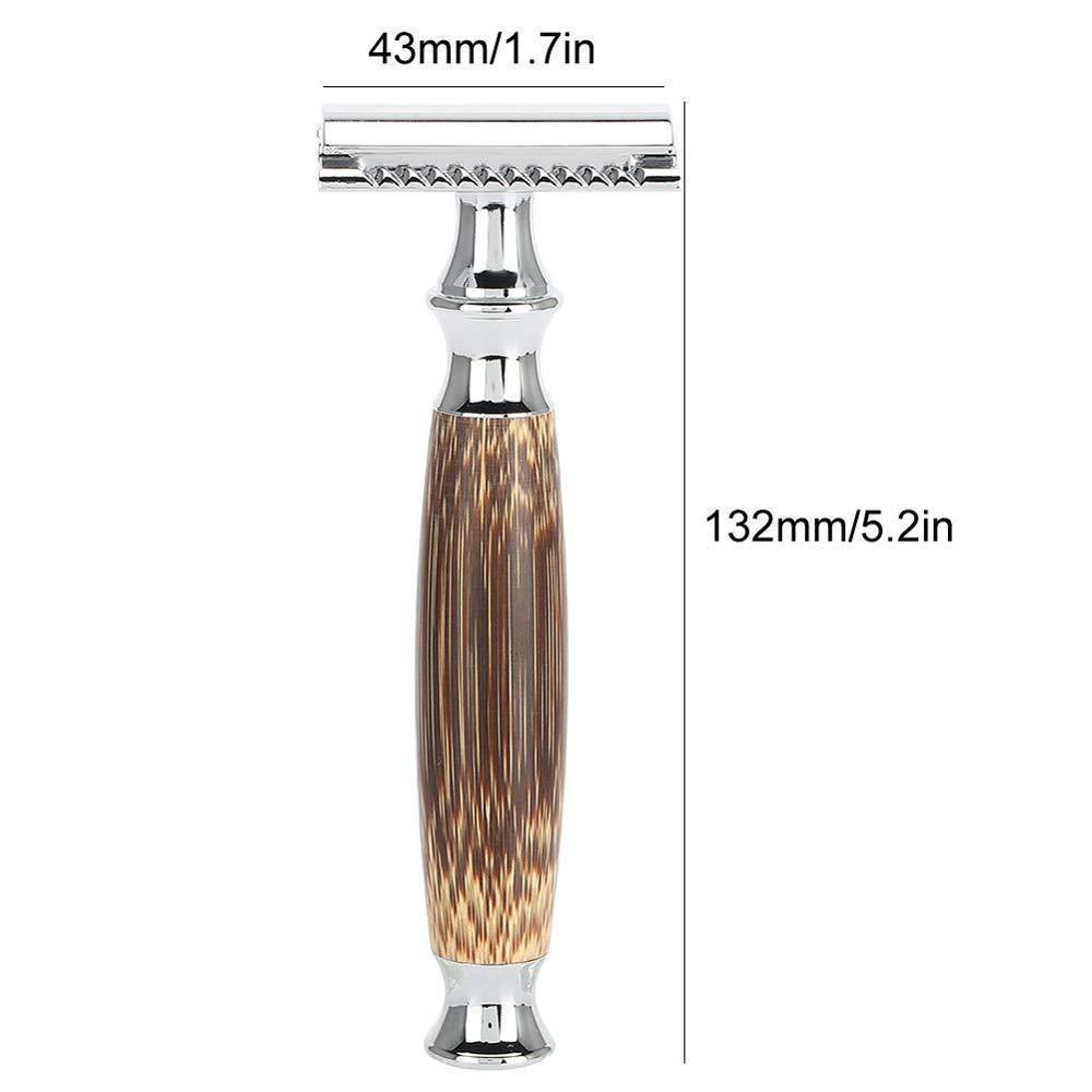 HKM-168147 Long Bamboo Handle Double Edged Safety Razor for a Smooth Shave