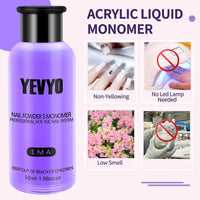 HKM-217299 Acrylic Nail Kit with 4 Colors of Acrylic Powder, Monomer, and Nail Brushes for Professional and DIY Nail Art