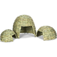 HKM-153427 Handmade Thatched Hut for Small Animals - Perfect for Rabbits, Hamsters, Hedgehogs, and Guinea Pigs