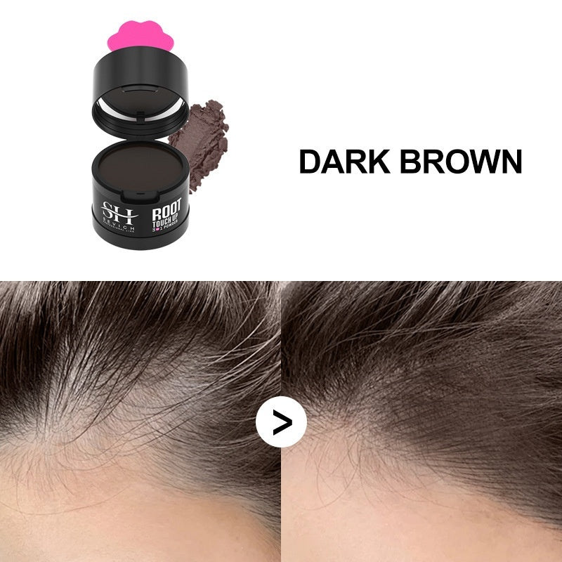 HKM-505043 Forehead Hairline Mud Powder for Natural Hair Replacement – Black, Dark Brown, Medium Brown (4G)