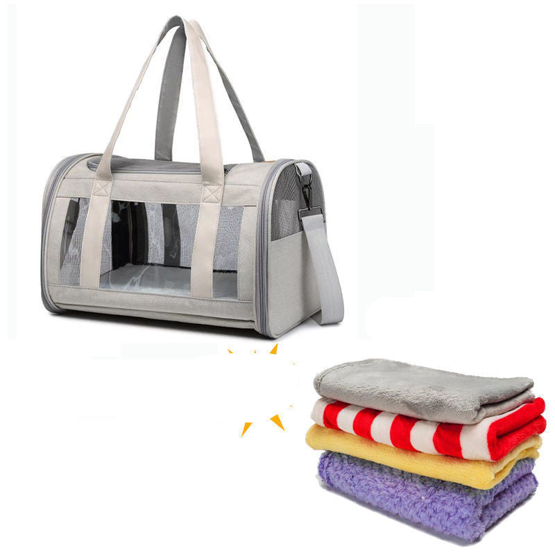 HKM-250259 Foldable Large Capacity Dog and Cat Backpack Carrier, Portable Handheld Diagonal Bag