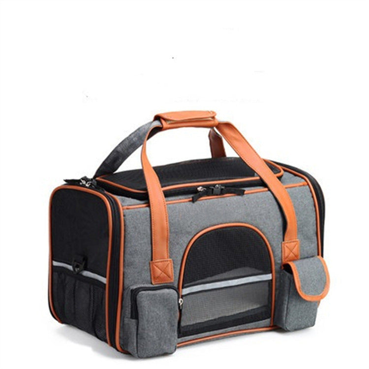 HKM-250259 Foldable Large Capacity Dog and Cat Backpack Carrier, Portable Handheld Diagonal Bag