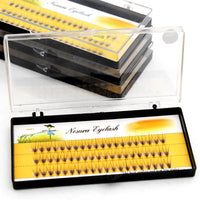 HKM-879315 Natural Curl Single Cluster Eyelashes - 10 Plants, Lengths 6-14mm, 0.1mm Thickness, Manual Craftsmanship