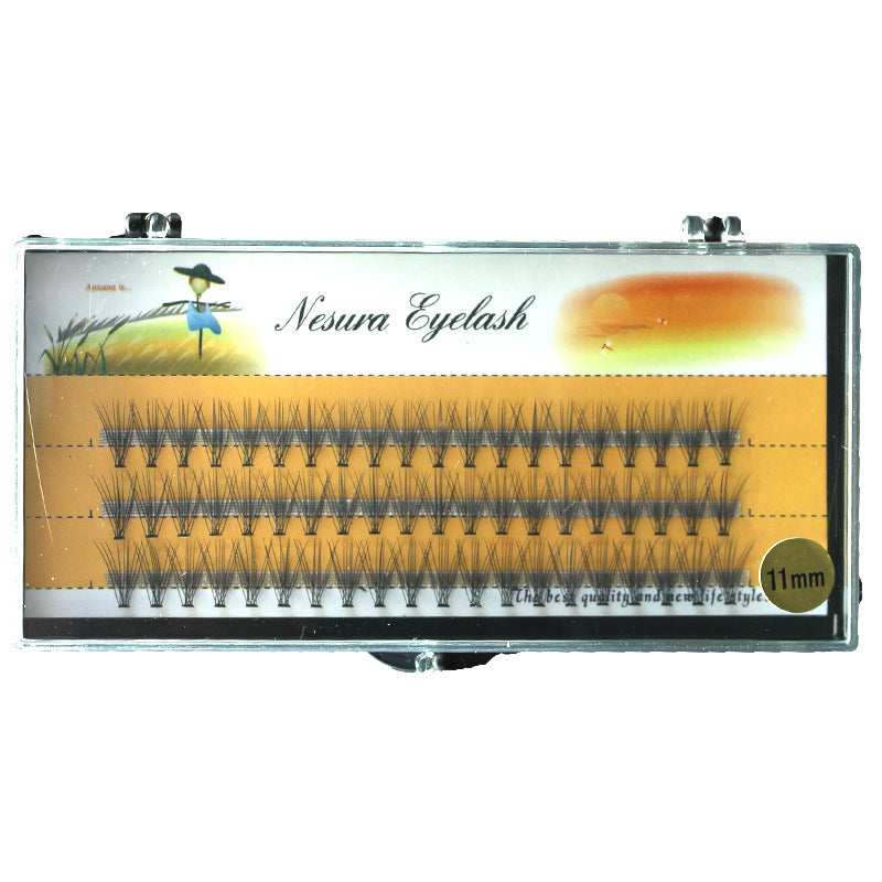 HKM-879315 Natural Curl Single Cluster Eyelashes - 10 Plants, Lengths 6-14mm, 0.1mm Thickness, Manual Craftsmanship