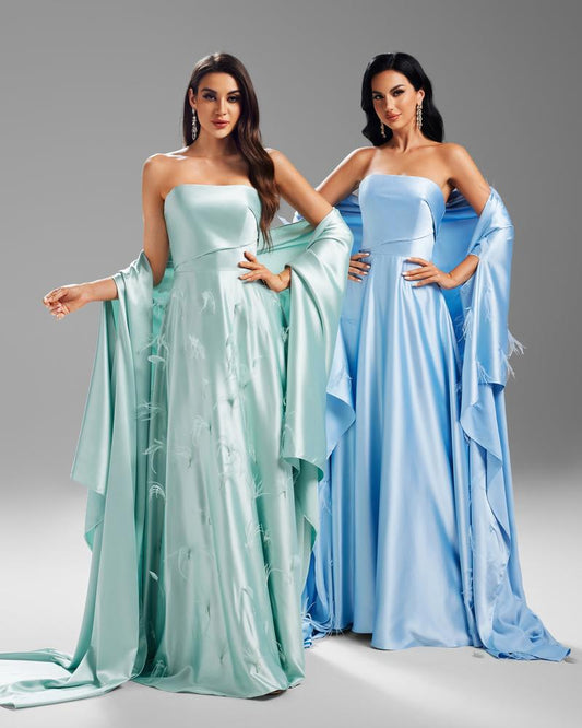 HKM-710035 Elegant Blue Evening Dress for Ladies - Model EZ25073