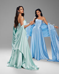HKM-710035 Elegant Blue Evening Dress for Ladies - Model EZ25073