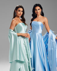 HKM-710035 Elegant Blue Evening Dress for Ladies - Model EZ25073