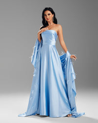 HKM-710035 Elegant Blue Evening Dress for Ladies - Model EZ25073