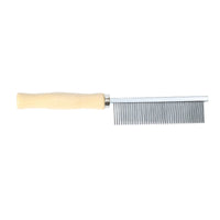 HKM-710227 Large Wooden Handle Comb for Cats and Dogs - 40 Teeth Open-Knot Grooming Tool