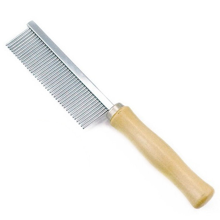 JMT-364618 Large Wooden Handle Comb for Cats and Dogs - 40 Teeth Open-Knot Grooming Tool