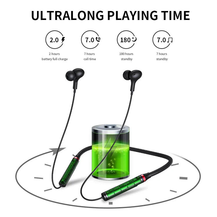 KTX-096851 Wireless Magnetic Neckband Earphones with Noise Reduction for Sports and Bodybuilding