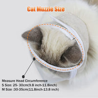 HKM-352659 Breathable Cat Muzzle for Grooming and Bathing, Anti-Licking and Anti-Biting, Soft Cotton with PVC Material