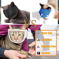HKM-352659 Breathable Cat Muzzle for Grooming and Bathing, Anti-Licking and Anti-Biting, Soft Cotton with PVC Material