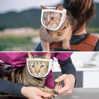 HKM-352659 Breathable Cat Muzzle for Grooming and Bathing, Anti-Licking and Anti-Biting, Soft Cotton with PVC Material
