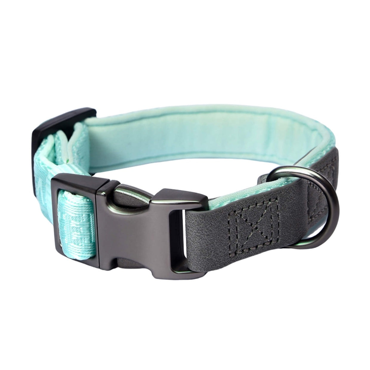 HKM-686803 Heavy Duty Adjustable Neoprene Padded Dog Collar with Side-Release Buckle and D-Ring, 1 in Wide