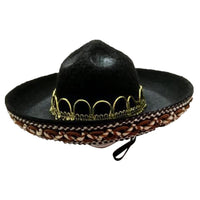 HKM-172755 Mexican Style Pet Hat for Dogs - Red Ball & Brown Lace Design, Comfortable Cloth Material, Suitable for All Seasons