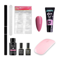 HKM-541523 Nail Art Complete Set with Manicure Lamp, Extension Glue, and Cleaning Tools