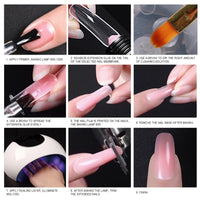 HKM-541523 Nail Art Complete Set with Manicure Lamp, Extension Glue, and Cleaning Tools