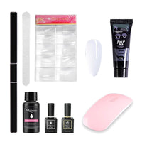 HKM-541523 Nail Art Complete Set with Manicure Lamp, Extension Glue, and Cleaning Tools