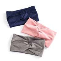 HKM-709075 Wide Brim Cross Velvet Headband for Women in Plaid Flannel