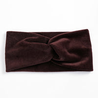 HKM-709075 Wide Brim Cross Velvet Headband for Women in Plaid Flannel