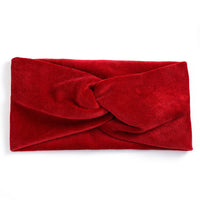 HKM-709075 Wide Brim Cross Velvet Headband for Women in Plaid Flannel