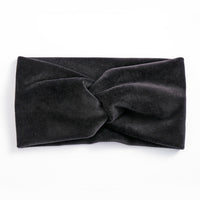 HKM-709075 Wide Brim Cross Velvet Headband for Women in Plaid Flannel