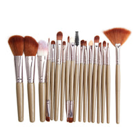 HKM-944531 18-Piece Makeup Brush Set with Blush, Lip, and Fan Brushes for Professional Use